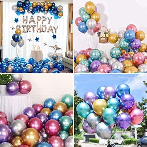 Gafild Globos Metalicos,60 Pcs látex Balloon,Globos de Cumpleaños,Globos de Helio,Globos Boda, para Cumpleaños Decoración Fiesta Aniversario Baby Shower Comunión