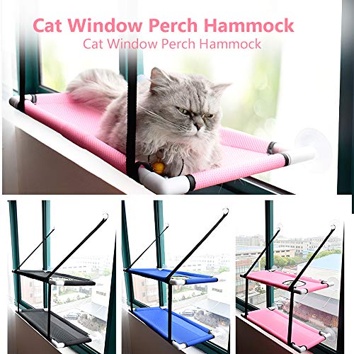 Galapara Ventana montada hamaca para gato , cama colgante mascota ventosas ,Doble cubierta Ventana Ventosas Asiento Verano Enfriamiento Hamaca Cama