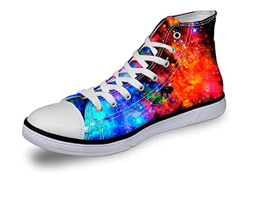 Galaxy Hi Top Ladies Canvas Trainers Shoes Low Top Flat Lace Up Plimsolls Pumps C0163AK Cool UK 3 = EUR 36 (Women's)