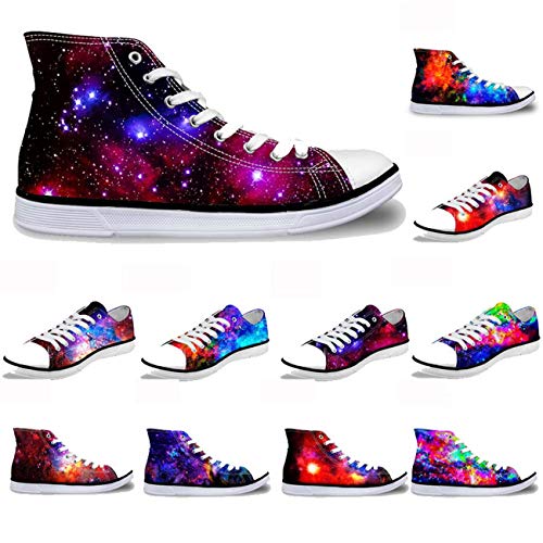 Galaxy Hi Top Ladies Canvas Trainers Shoes Low Top Flat Lace Up Plimsolls Pumps C0163AK Cool UK 3 = EUR 36 (Women's)