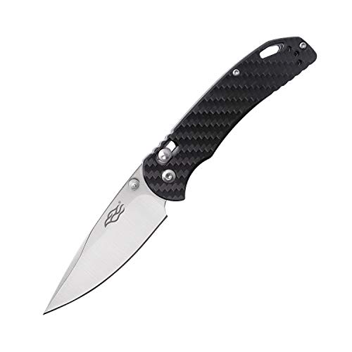 Ganzo - Cuchillo Plegable (Hoja de 90 mm, Mango de Carbono, Clip de Cuchillo, Unisex, Adulto, Color Negro