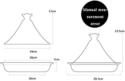 GAOFQ Cocinar en sartén de gres con Tapa de gres Adecuado para Todos los Tipos de encimeras y hornos, Esmalte fácil de Lavar a Mano Apto para lavavajillas