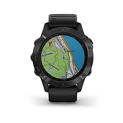 Garmin fēnix ​​6 PRO - Reloj GPS multideporte con mapas, música, frecuencia cardíaca y sensores, Negro con correa negra