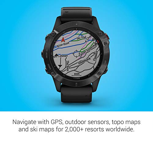 Garmin fēnix ​​6 PRO - Reloj GPS multideporte con mapas, música, frecuencia cardíaca y sensores, Negro con correa negra