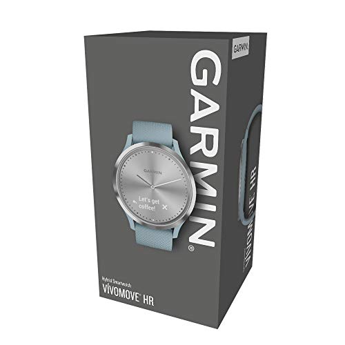 Garmin vívomove HR - Elegante reloj inteligente híbrido con monitor de actividad, azul claro