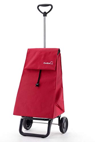 Garmol 201TL C5 Carro de Compra 2 Ruedas Plegable, Tela, Rojo, 39x14x75 cm