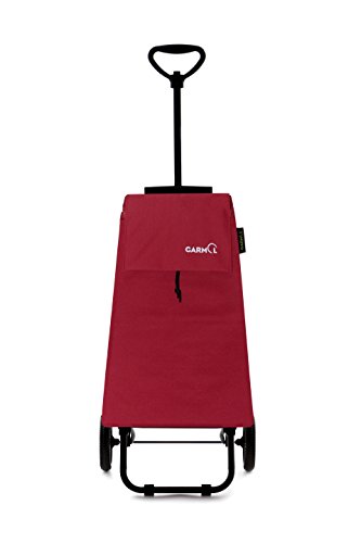 Garmol 201TL C5 Carro de Compra 2 Ruedas Plegable, Tela, Rojo, 39x14x75 cm