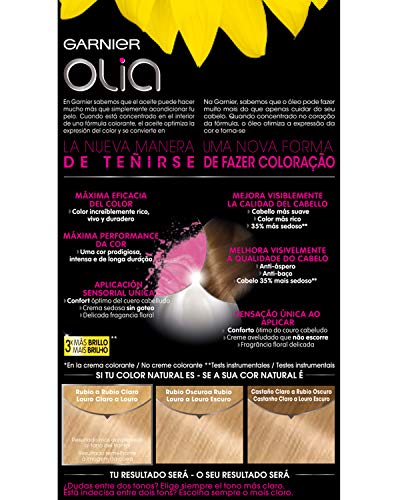 Garnier Olia coloración permanente sin amoniaco para un olor agradable con aceites florales de origen natural - Rubio Muy Claro Dorado 9.3