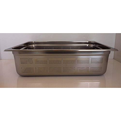 Gastronorm - Barreño de acero inoxidable GN1/1, medida 530X325 H 150 mm, perforado