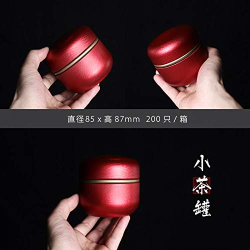 GBCJ Accesorios para Juegos de té Tetera portátil pequeña Mini Taza de té de Viaje sellada portátil de Estilo japonés, empaque Redondo, Lata de Metal, Lata vacía, Porcelana Blanca Juego de té