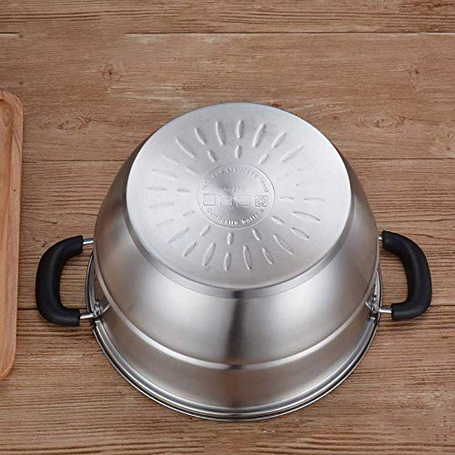 GH-YS Olla vaporera de Acero Inoxidable, vaporera multifunción de 3 Niveles Que Ahorra energía, Horno microondas, vaporera Universal/Olla de Sopa, 26cm