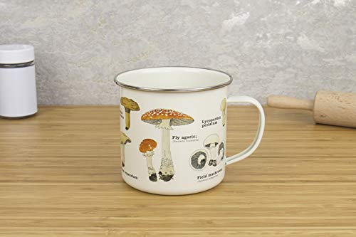 Gift Republic - Taza (esmaltada), diseño de champiñones, Multicolor