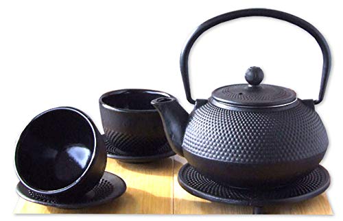 Gifts Of The Orient - Juego de té (hierro fundido, 0,6 l), diseño japonés, color negro