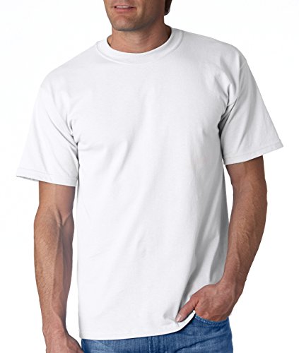 Gildan - Camiseta básica de manga corta Modelo Ultra Cotton para hombre caballero (4XL/Blanco)