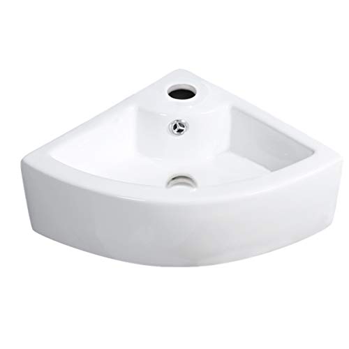 Gimify Lavabo Pequeño Pared Lavamanos Ceramica Blanco para Baño (Triangle 325 * 325 * 130mm)