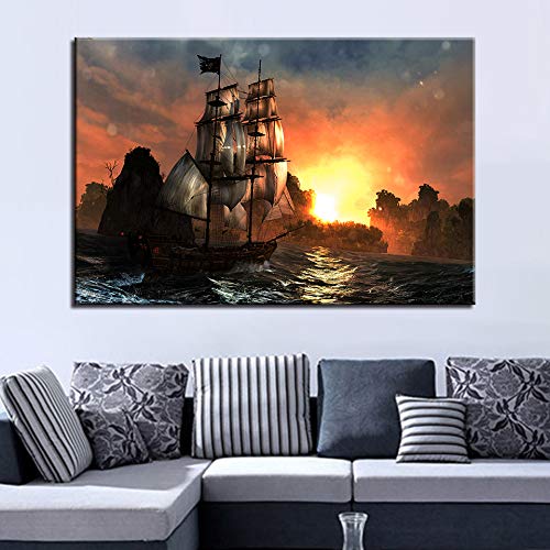 GJQFJBS Art Poster HD Prints Decoración del hogar Vela Paisaje Fotos Restaurante Hotel Mural A1 70x100cm