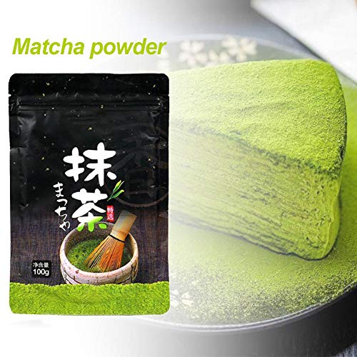 globalqi Leaf Matcha Green Tea Powder - Auténtico japonés - Grado culinario - Lattes, Batidos, horneado, Recetas Pastel de Helado de Chocolate Ingredientes para Hornear en la Cocina