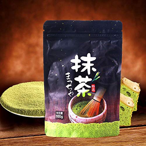 globalqi Leaf Matcha Green Tea Powder - Auténtico japonés - Grado culinario - Lattes, Batidos, horneado, Recetas Pastel de Helado de Chocolate Ingredientes para Hornear en la Cocina