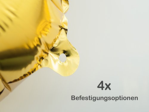 Globo de lámina 2 dorado Número enorme 100 cm rellenable con helio o aero fiesta de cumpleaños