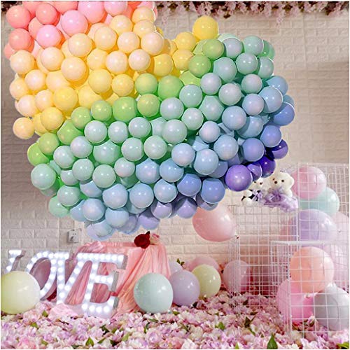 Globos Arcoiris, Ø12cm Pequeño Globo Pastel de látex para bodas, fiestas de cumpleaños y decoración El paquete de 200