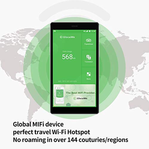 GlocalMe G4 Pro[2020 Nueva Versión] 4G Router Mobile WiFi Hotspot con 1 GB Datos Globales/SIM-Free/WiFi de Bolsillo Internacional (Negro)