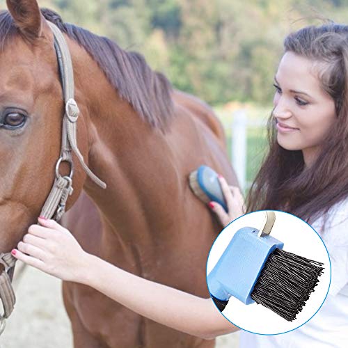 Gobesty - Cepillo de goma para caballo, con cepillo para caballo, herramientas de aseo para caballos