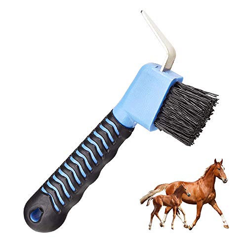 Gobesty - Cepillo de goma para caballo, con cepillo para caballo, herramientas de aseo para caballos