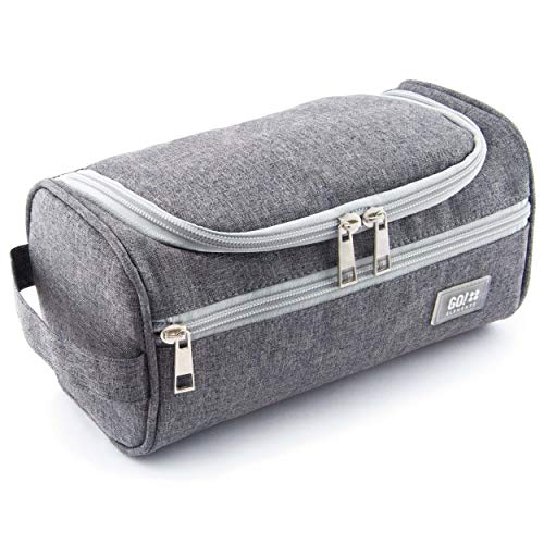 GO!elements® Bolsa de Aseo | Mochila para Colgar Hombres y Mujeres | Bolso cosmético Hombre Mujer para Maletas y Equipaje de Mano | Bolsa de Viaje Bolsa de Lavado, Color:Gris