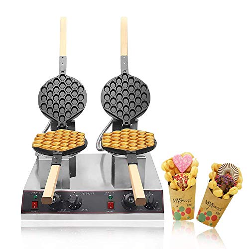 Gofrera Bubble Waffle Gofrera de Huevo al Estilo Hong Kong Doble Cabeza Acero Inoxidable Antiadherente con CE 220 V