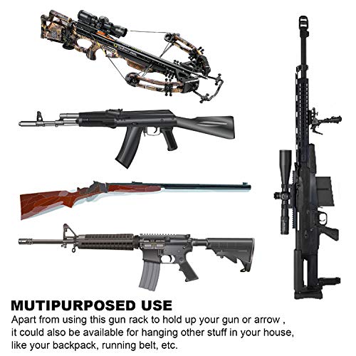 Gohiking Ganchos para escopetas de Bastidor de Pistola Horizontal Almacenar Cualquier Arma de Fuego Escopeta de Rifle y Ganchos de Montaje en Arco con Acolchado Suave Madera Dura Real (1 Juego)