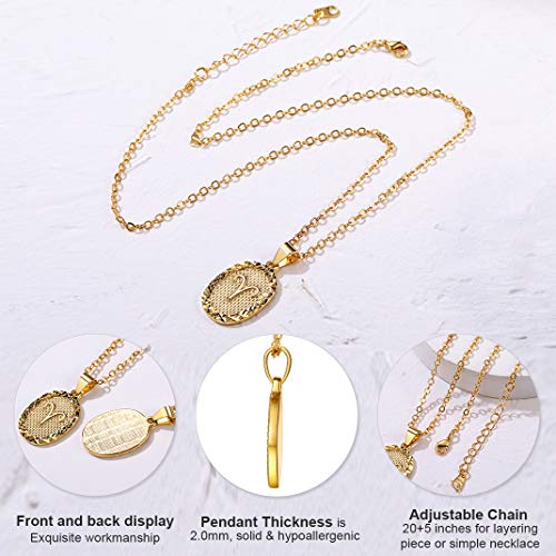 GoldChic Jewelry Libra Balanza Colgante Dorado Collar Ajustable, Acero inoxidable con baño de oro, Joya para Hombre y Mujer, gratis caja de regalo, DIY personalizar