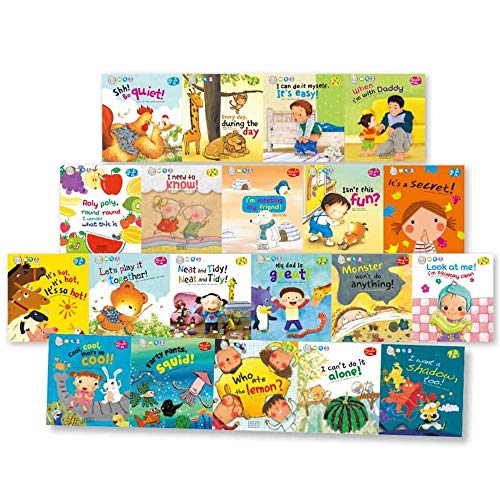 GonFan Los Libros para niños 20 Inglés Inglés Libros ilustrados for niños 0-6-8 años de la Ilustración cognitivos Hábitos Formación (Color : Multi-Colored, Size : 20x19x17cm)