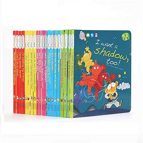 GonFan Los Libros para niños 20 Inglés Inglés Libros ilustrados for niños 0-6-8 años de la Ilustración cognitivos Hábitos Formación (Color : Multi-Colored, Size : 20x19x17cm)