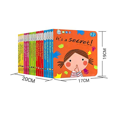 GonFan Los Libros para niños 20 Inglés Inglés Libros ilustrados for niños 0-6-8 años de la Ilustración cognitivos Hábitos Formación (Color : Multi-Colored, Size : 20x19x17cm)