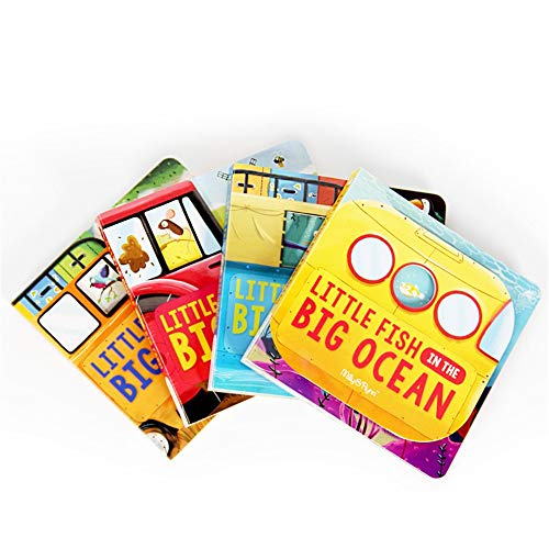 GonFan Los Libros para niños Inglés for niños ilustrados Animales Voltear a través de Rasgado Libro de cartón (Color : Multi-Colored, Size : 17x17cm)