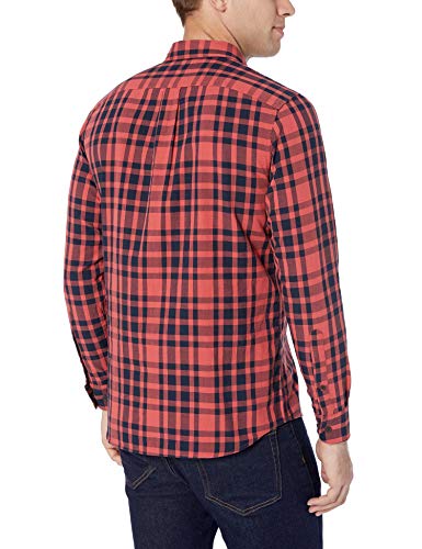 Goodthreads – Camisa reversible de manga larga y corte estándar para hombre, Red Large Plaid, US M (EU M)