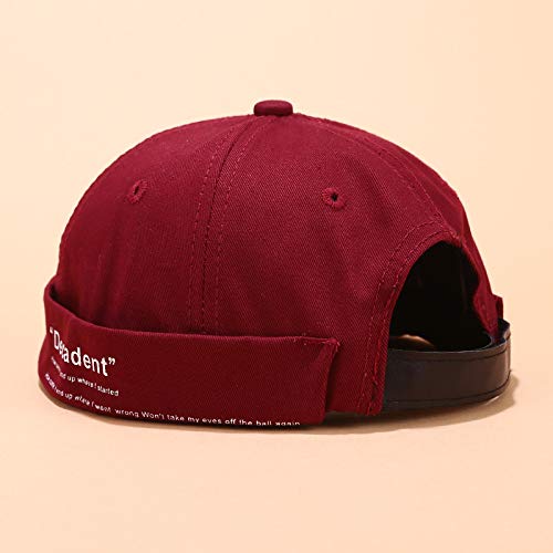 Gorra de Hombre Marea Retro Street Master Hat Gorra Sombrero Carta Lateral Vino Rojo Ajustable