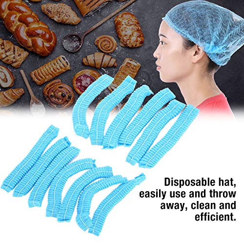 Gorro Desechable - Delaman 100PCS Gorro de ducha no Tejido Comprimido, Sombrero Antipolvo, Azul, Para Cosméticos, Belleza, Cocina, Industrias para el Hogar, Hospital, Cirugía