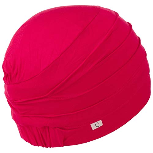 Gorro Yoga con bambú de color frambuesa para quimioterapia