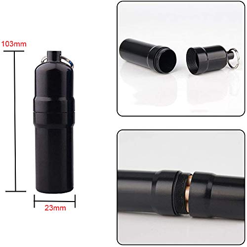 gotyou 2 Piezas Mini Pitillera, Metal Resistente Al Agua Bolsillo Redondo Estuche, Pitillera de Aluminio, Pastilleros Lllavero, Estuche portátil de Bolsillo para Cigarrillos(Negro y Oro)