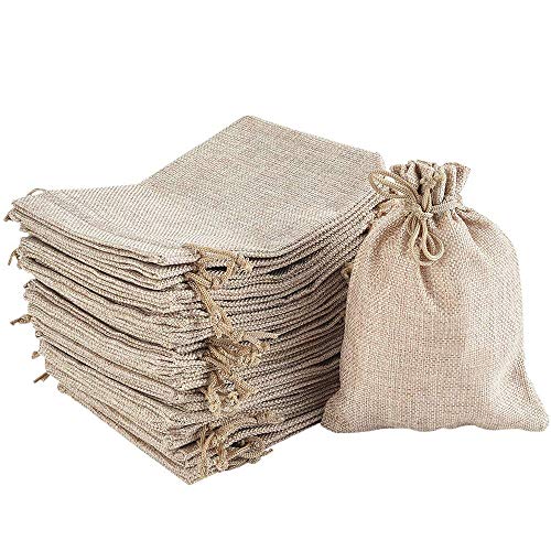 gotyou 20 Piezas Bolsa de Arpillera de Lino con Cordón,Bolsas de Regalo Bolsas de Dulces para Favores de Joyería,Favor de Boda,Fiesta,Bolsas (15 cm * 20 cm)