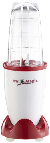 GOURMETmaxx Smoothiemaker - Mr. Magic | Batidora con vaso To-Go | Batidora que ahorra espacio para batidos, cócteles y salsas | Apta para lavavajillas (400 vatios, rojo/blanco)