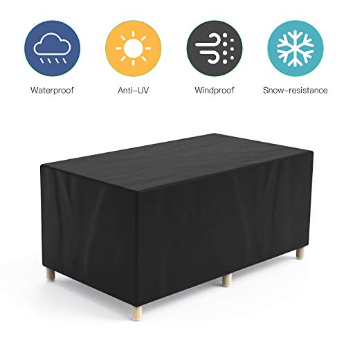 Govvay Cubierta de Muebles de Jardín Funda Protectora para Muebles Impermeable Anti-UV 420D Oxford Protección Exterior Muebles de Jardín Sofá,Mesa,Silla Negro(170x94x70cm)