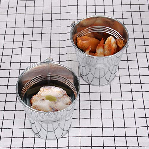 GPWDSN 9 Piezas Mini Cubo de Metal Hojalata Glaseado Papas Fritas Cubos de hojalata para cumpleaños Baby Shower Boda Fiesta de Navidad Favores Dulces Velas votivas Baratijas Plantas pequeñas