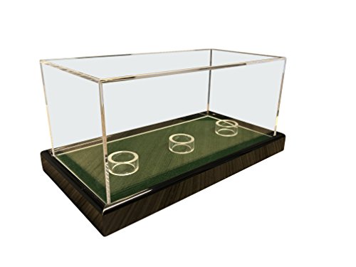 Grande Universal acrílico Vitrina 22 x 12 x 10,5 cm/Showcase/Vitrina con Terciopelo Verde Oscuro por Ejemplo para Pelota de Tenis, béisbol, 3 Pelota de Golf, Figuras, Modelos automóvil