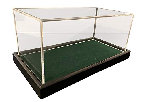 Grande Universal acrílico Vitrina 22 x 12 x 10,5 cm/Showcase/Vitrina con Terciopelo Verde Oscuro por Ejemplo para Pelota de Tenis, béisbol, 3 Pelota de Golf, Figuras, Modelos automóvil