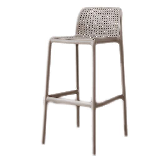 Gratis Taburete de la Barra del Respaldo Restaurante Bar Recepción Personalidad Alta heces al Aire Libre Silla de la Barra Creativo Transpirable (Color : Khaki, Size : 65cm)