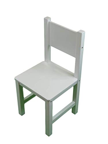 Greca Silla Infantil lacada. En Madera Maciza. Lacada Blanca. Medidas (Ancho/Fondo/Alto): 28.5 * 28 * 60 cms. Altura hasta Asiento: 30 cms. Fácil Montaje.