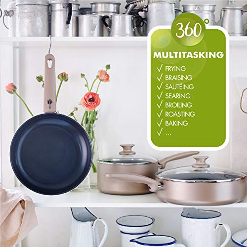 GreenPan cc001108 – 001 – Cazo con tapa de cristal, aluminio, bronce, 20 cm, 3 L