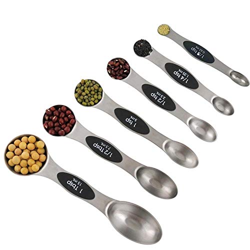 GreeSuit Cucharas Medidoras Juego de 5 cucharas dosificadoras de Acero Inoxidable de Doble Cara para Ingredientes líquidos y Secos, cocción y horneado (11 Set)